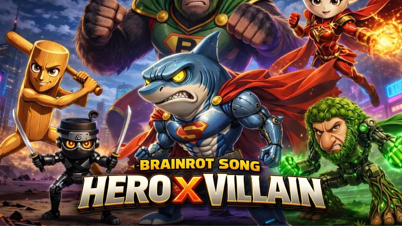 Epic Anime Opening Brainrot Song Hero X Villain | Official Music Video