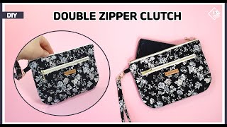 DIY Double zipper clutch / Zipper pouch /  sewing tutorial [Tendersmile Handmade]