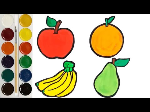 Раскраска фрукты для детей l Fruit coloring book for kids