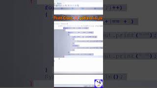 Print Cross patten in Java || Interview Question || #technology #tending #java #viral