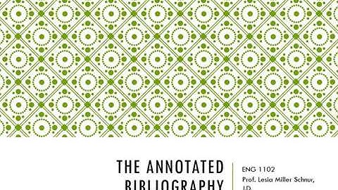Annotated Bibliography Video