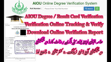 AIOU Degree Transcript Verification Report | AIOU Degree Verification Tracking | AIOU Degree Verify