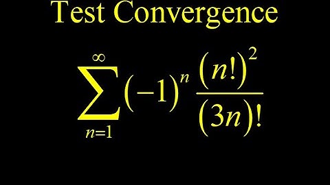 Choose the ratio test for series with factorials!  (-1)^n*(n!)^2/(3n)!