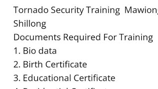Ki jing donkam ki ba ia dei shiphang ka document tornado security agency training.
