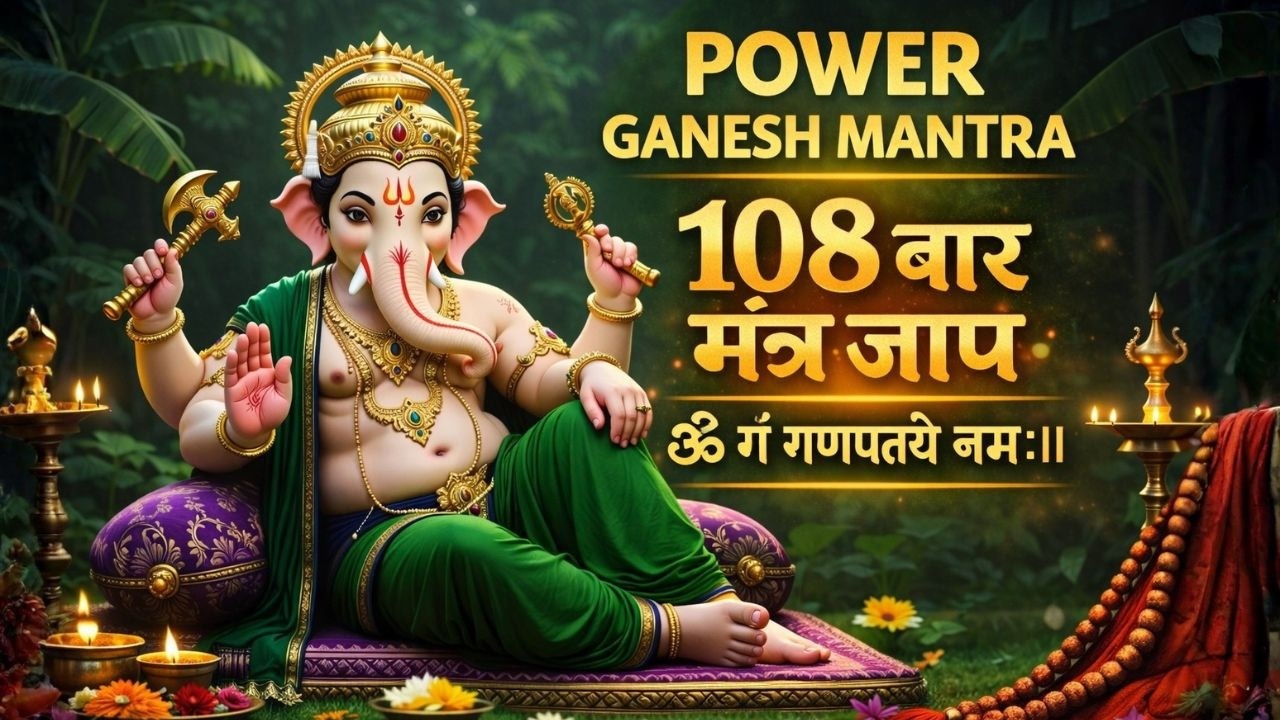 Powerful Ganesh Chant 108 Times for Success & Blessings | Om Ganapataye Namah | ॐ गं गणपतये नमः॥