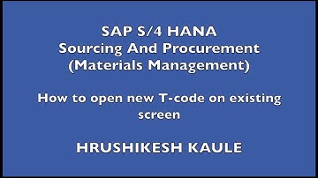 SAP S4 HANA - How to open new T-code on existing screen - SAPQuora.com
