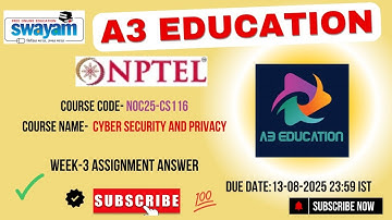 NPTEL Cyber Security and Privacy Week 3 Overview | NOC25-CS116 | IIT Madras | Jul–Dec 2025