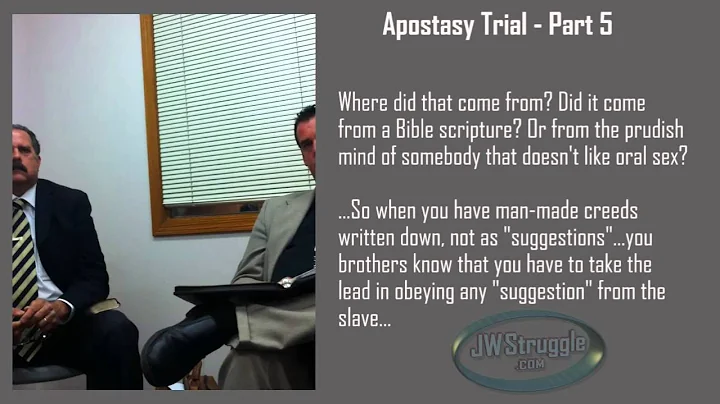 Apostasy Trial - Part 5 Jehovah's Witness judicial committee recorded