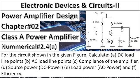Electronic Devices&Circuits-II | Chapter#02 | Nummerical#2.4(a) | Thomas Floyd | Class A Amplifier