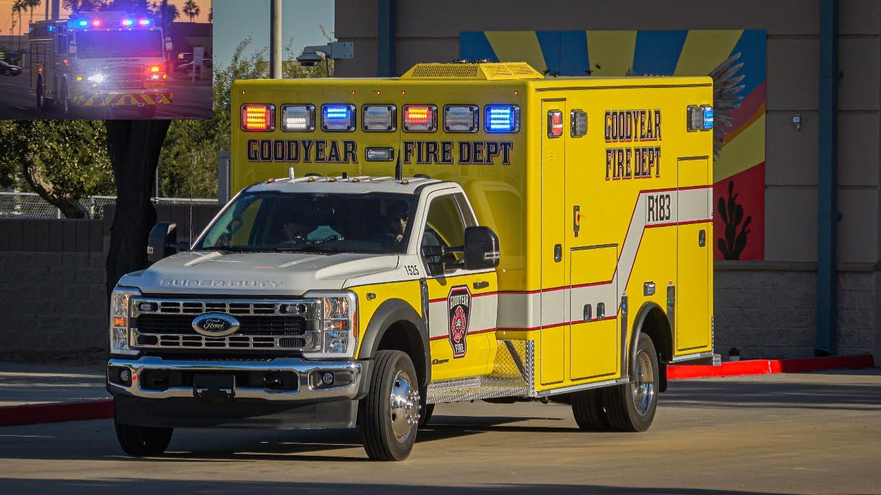 Goodyear Auto Rescue *New* Rescue 183 & *new* Engine 181 Responding Goodyear Fire Dept ...
