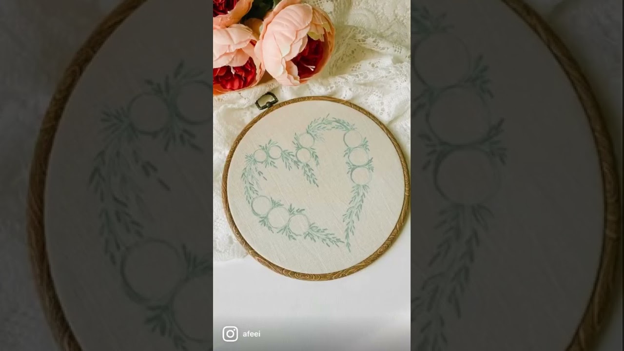 Before After Transition Video | Embroidery Transition | Embroidery By Afeei | floral Heart
