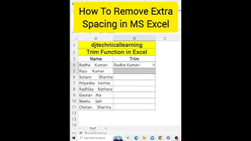 Trim Formula in Excel | How to Remove Extra Space in Excel | #removespace #excel #exceltutorial