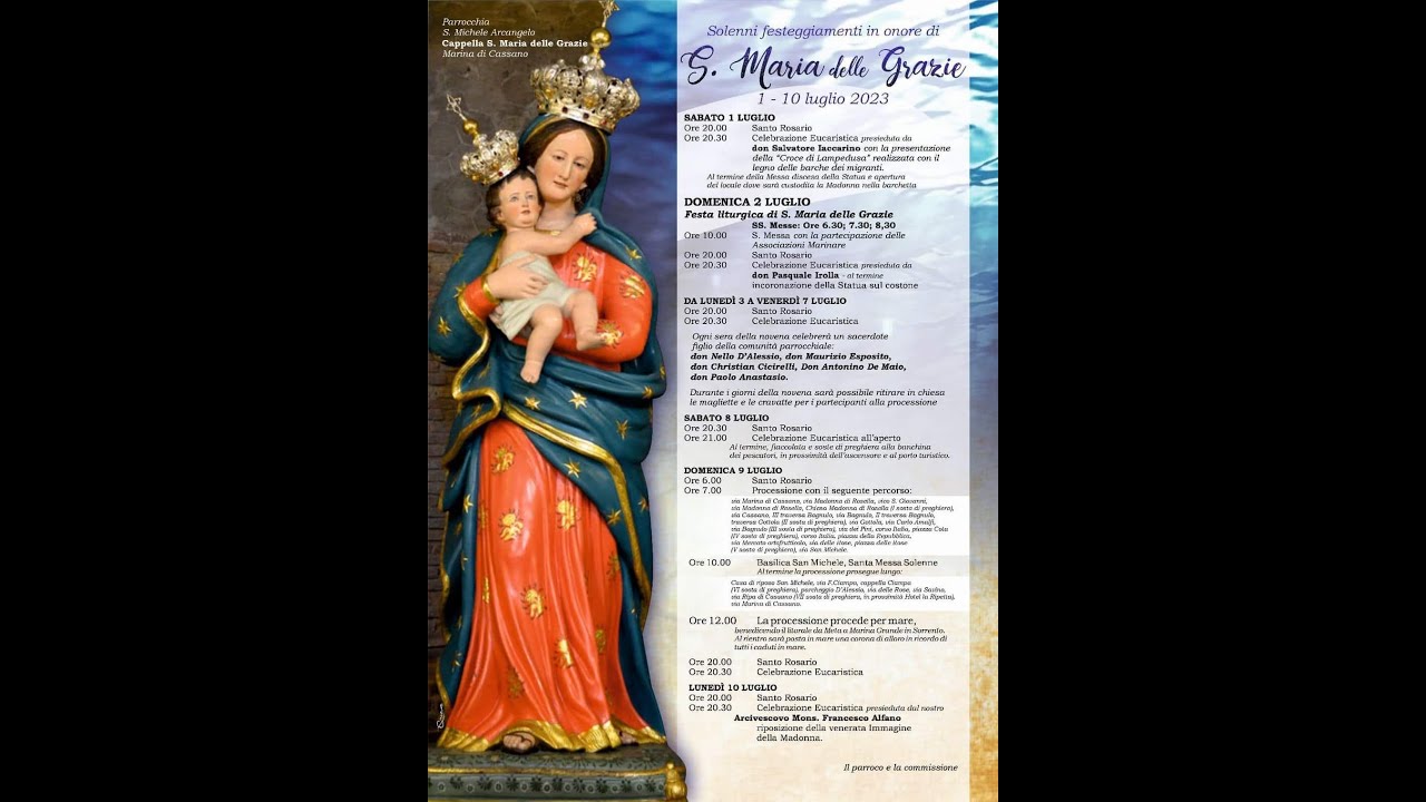 Santa Maria delle Grazia -Marina  di Cassano - Madonna -Piano di Sorrento 9/07/2023 integrale
