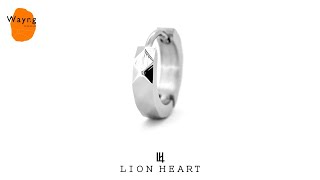 ライオンハート LION HEART カッティングフープピアス サージカルステンレス シルバー メンズ ブランド