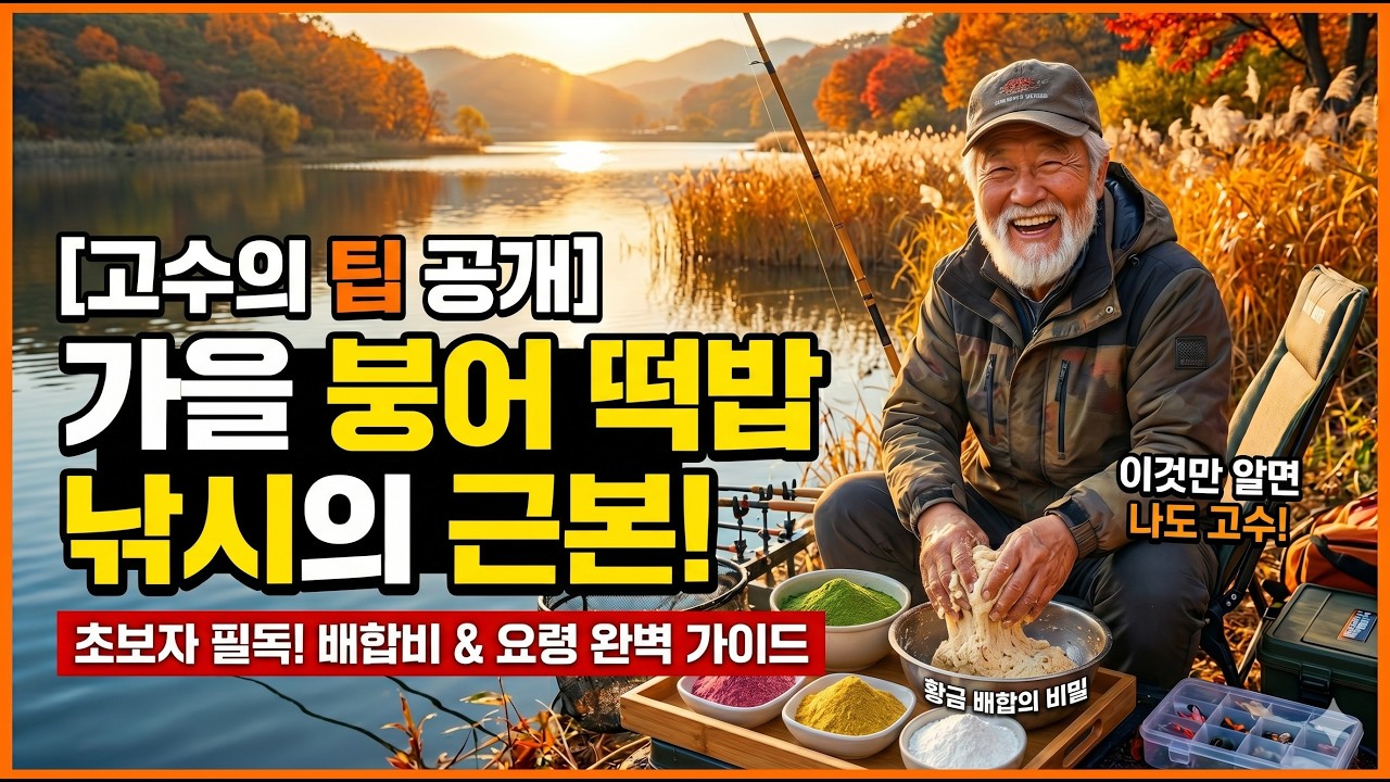 대물붕어 움직이는 가을철 낚시 특급 노하우 공개, 물고기가 덥썩 무는 떡밥 마스터로 만들어 드립니다
