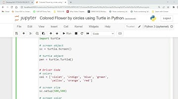 #Learnwitusman Colored Flower by circles using Turtle in Python