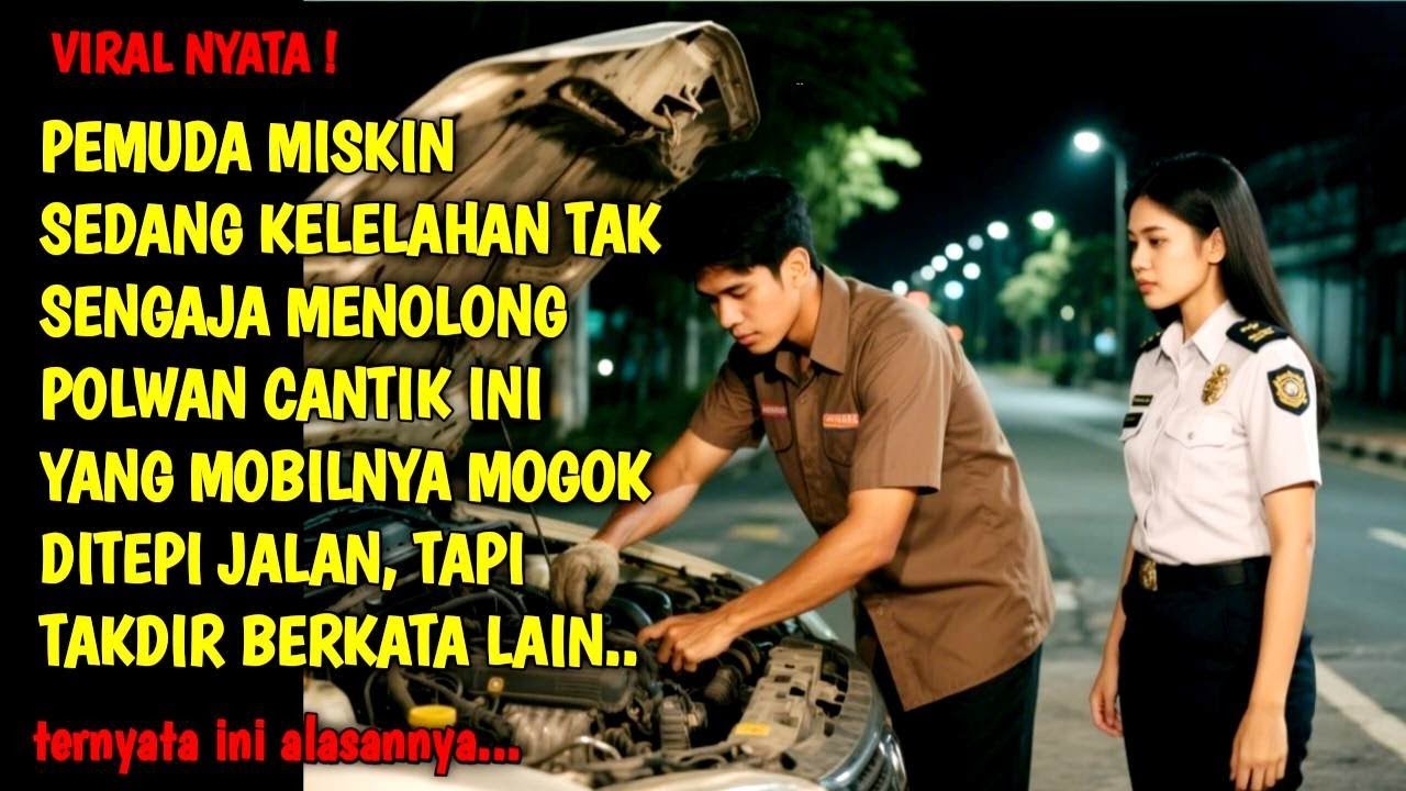 KISAH NYATA | PEMUDA LAGI KELELAHAN TAK SENGAJA MENOLONG POLWAN CANTIK MOGOK MOBILNYA ,NAMUN TAKDIR 