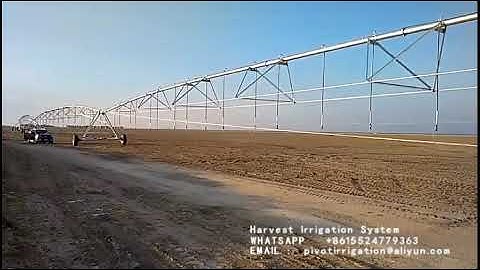 towable irrigation equipment moving  in chinese farm land