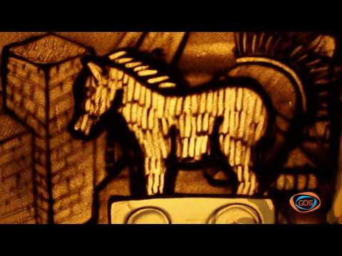 ქვიშის სამყარო - ტროას ცხენი | ქვიშაზე ხატვა