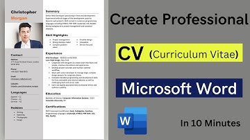 Create Professional CV For Free In MS Word | Best CV Format 2022
