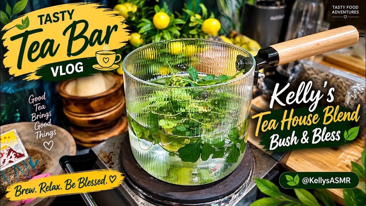 How I Make My Bush & Bless Tea 🌿 | Jamaican Herbal Tea Blend | Tea Bar Vlog + ASMR