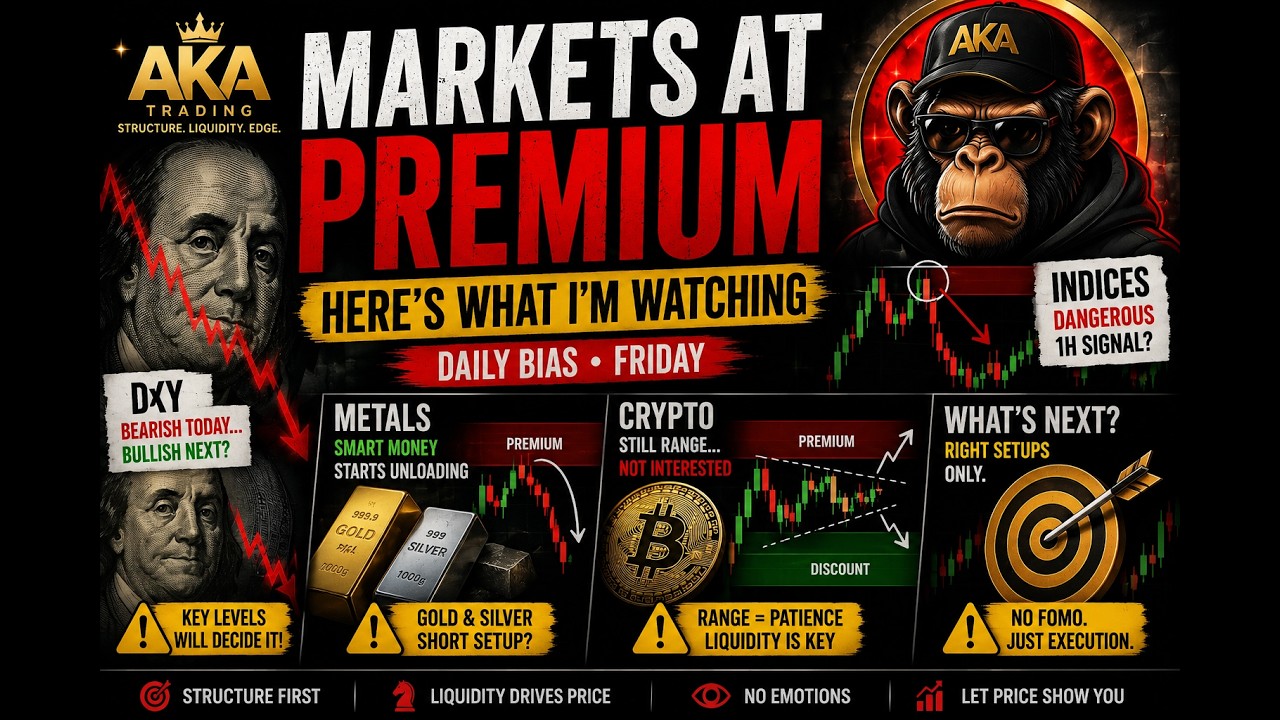 MARKETS AT PREMIUM ⚠️ Smart Money About To Unload? (DXY, BTC, Gold ...