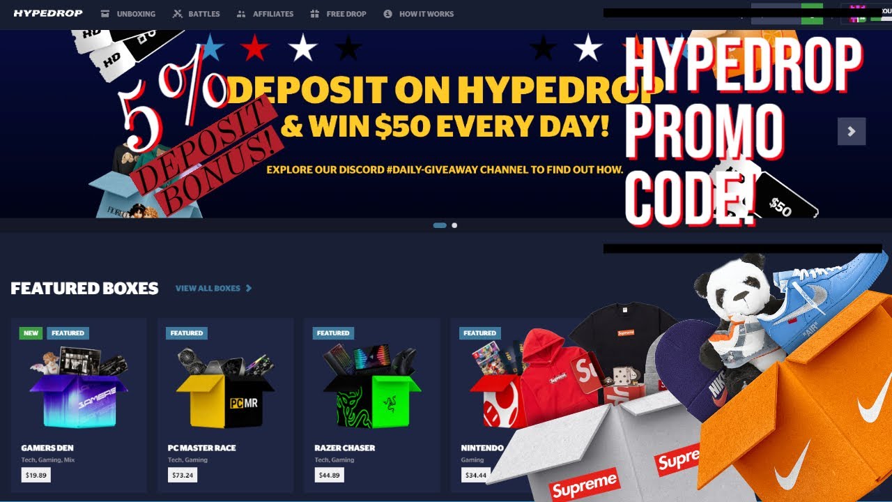 HYPEDROP PROMO CODE FREE 3 BOXES (2022) YouTube