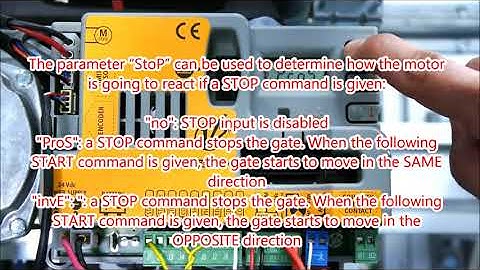 V2   ENG   How to setup and configure the STOP command on AYROS 24V sliding gate operators