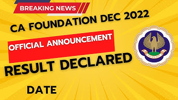 Breaking News | ICAI biggest Announcement | CA Foundation Result Declared | Result Date Declared