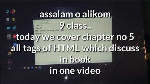 9 class Computer Science | New Book 2020 | Chapter 5 All HTML tags