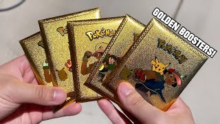 I OPENED THE RAREST GOLDEN POKEMON CARD BOOSTER PACKS.. AND FOUND THIS INSIDE THEM!