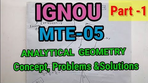 MTE-5 Part-1 (ANALYTICAL GEOMETRY)|Concept ,problems and solutions| planes and straight lines