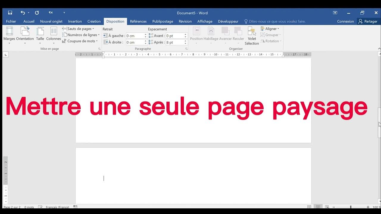 Comment Mettre Une Seule Page En Paysage Word 2016 comment sur word mettre une seule page en paysage - YouTube