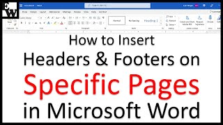 how to insert headers and footers on specific pages in microsoft word (pc & mac)