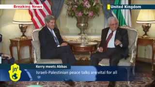 Us Secretary Of State John Kerry Meets Palestinian Leader Mahmoud Abbas To Discuss Peace Talks