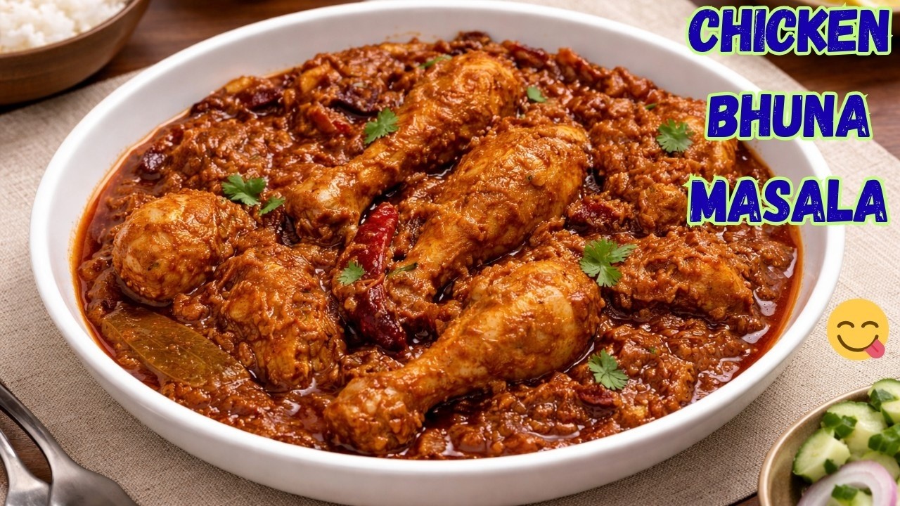 Dhaba Style Chicken Bhuna Masala | Spicy & Thick Gravy Chicken Recipe