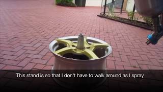 Cheap alloy wheel spray painting spindle jig holder stand (paint your wheels)