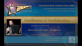 Kovach Uliana (Russia) Cat.2 (10 and Under) Accordion Star International Competition 2023