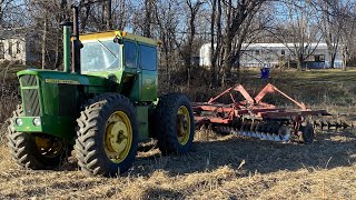 Working down corn stalks with the 7020 and 496 disk