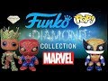 Funko pop marvel diamond collection spiderman wolverine groot glitter custom