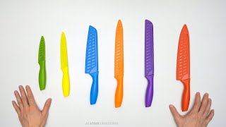 Amazon Basics 12-Piece Color-Coded Kitchen Knife Set Unboxing