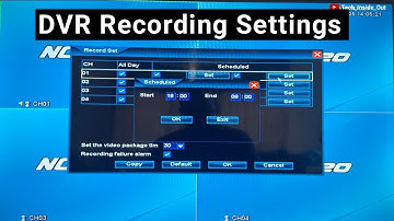 CCTV DVR recording settings explained