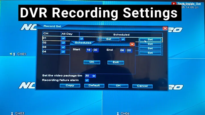 CCTV DVR recording settings explained