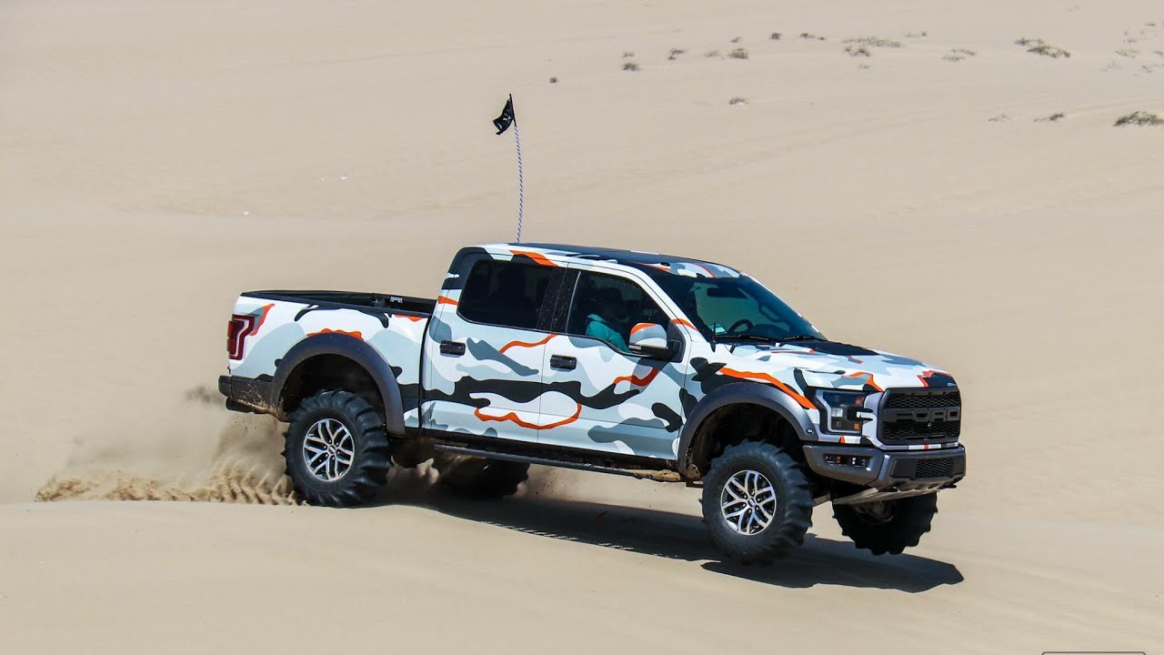 2017 Ford raptors at pismo beach with sand paddles YouTube