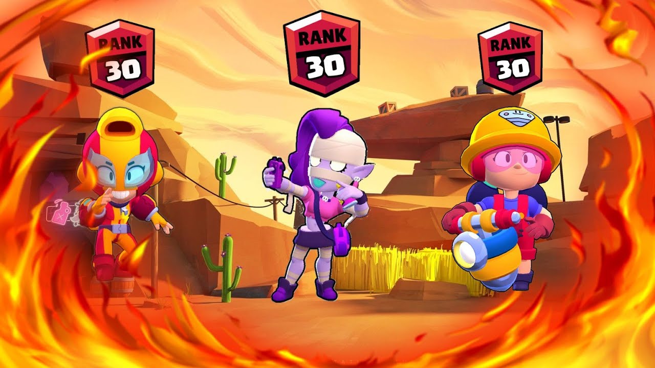 Rush rang 30 Emz , Max et Jackie sur brawl stars. Équipe ...