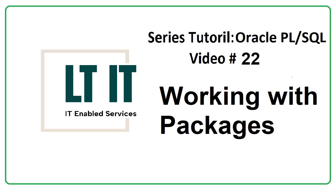 Oracle PL/SQL PU: Lesson 5 Working with Packages