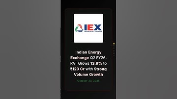 Indian Energy Exchange Q2 FY26: PAT Grows 13.9% to ₹123 Cr with Strong Volume Growth #earningsupdate