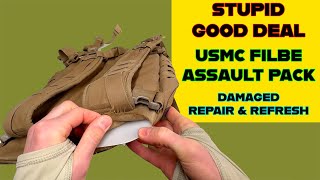Fixing a Damaged USMC FILBE 3-Day Assault Pack | Tactical Gear Restoration + Review Overview