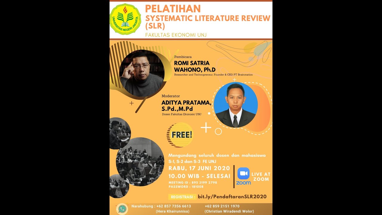 Seri Penulisan Tesis dan Disertasi: Webinar Pelatihan Systematic Literature Review untuk Research