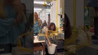 Spaghetti Bridge Masters 🍝🌉 Students Design & Build with a Delicious Twist!#shortsfeed #shorts